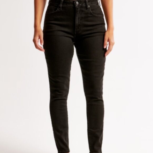 Abercrombie & Fitch Curve Love Skinny Black Jeans - Picture 1 of 4